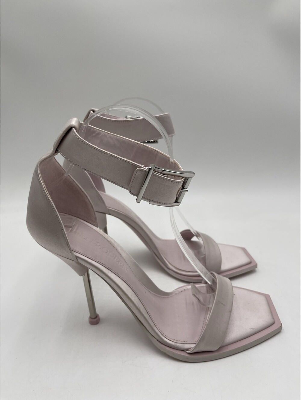 Alexander McQueen 110mm satin-finish sandals light pink Heels Size 39.5